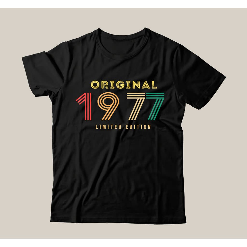 Camiseta Preta Casual Original Limited Editom Ano 1977