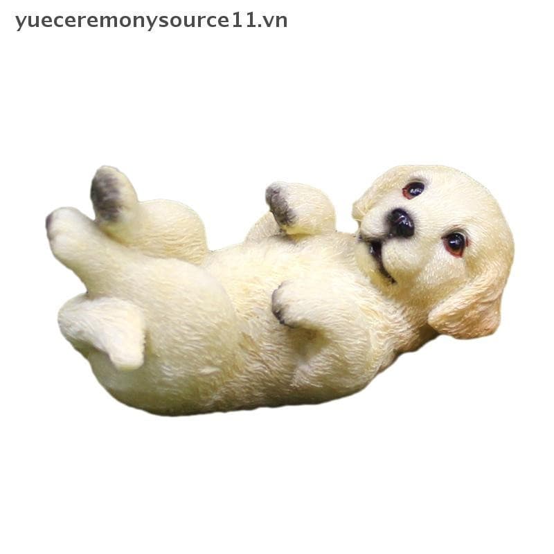 Estatueta Em Miniatura Realista De Golden Retrievers , Filhote De Cachorro , Para Decoração De Casa E Jardim , Resinas ,