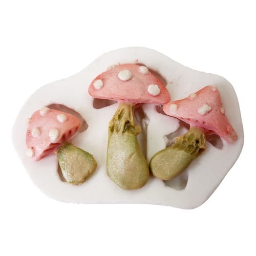 Molde De Silicone Cogumelos Biscuit Resina Confeitaria Pasta Americana