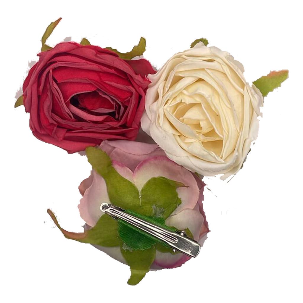 Presilha De Cabelo J&E Flores Rosas Delicadas 13.5cm Ref930920