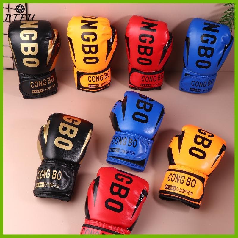 PTFU > Crianças 6oz Treinamento De Boxe Sparring Luvas De Couro Respirável Muay Thai Perfuração Karate Novo