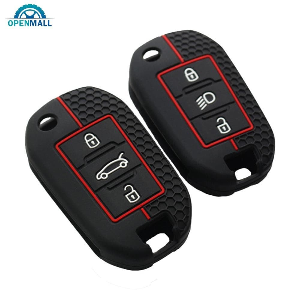 Capa Protetora de Silicone OPENMALL para Chave Remota Peugeot 3 Botões 208 301 308 508 5008 3008 H5N XME7