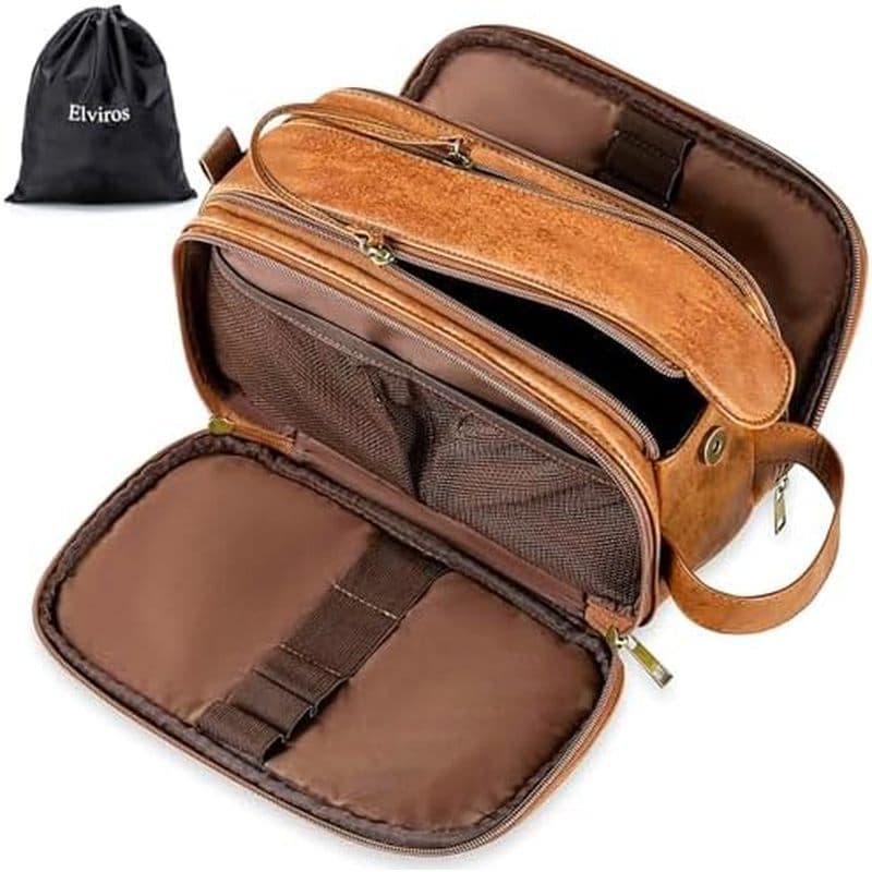 Elviros Bolsa De Higiene Pessoal Para Homens , Grande Kit Dopp De Barbear Viagem , Resistente À Água , Organizador De Pr