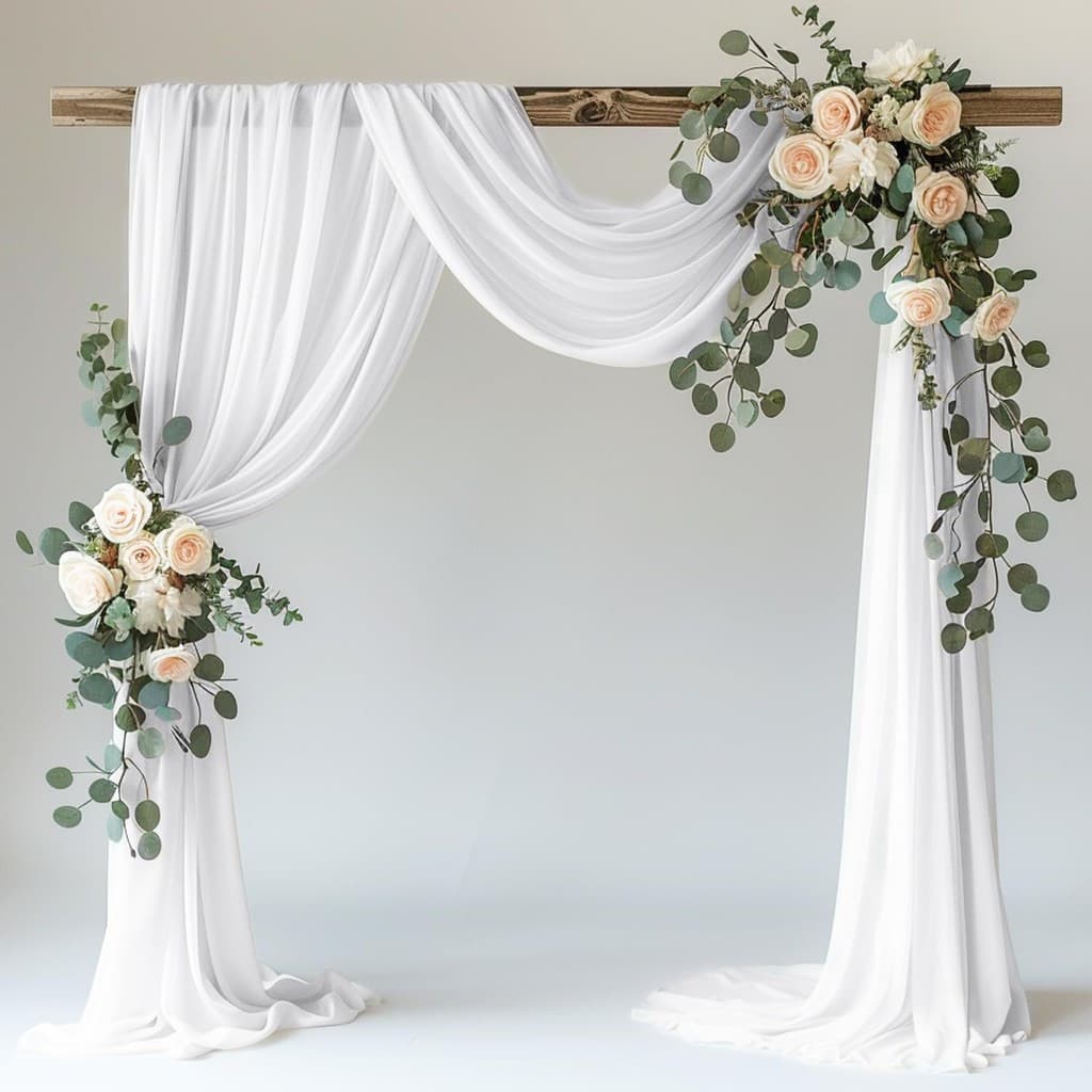 Tecido de tule branco para arco de casamento 75cmX6m, cortina transparente de 28,7 polegadasX20 pés para decoração de ca