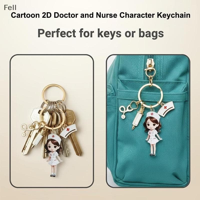 [Fel] Chaveiros De Acrílico De Médico E Enfermeira , Acessórios Criativos De Personagens Médicos Para Bolsa De Bapas , P