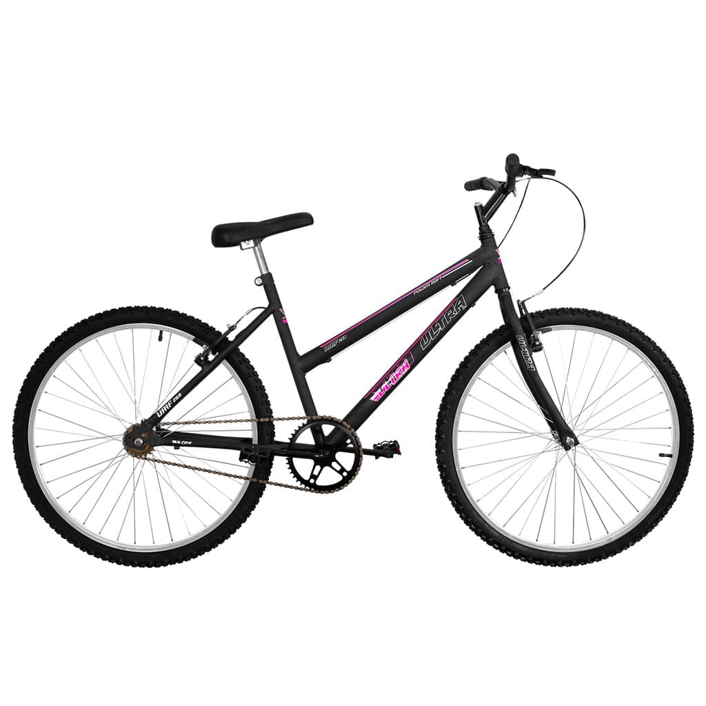 Bicicleta Aro 26 Modelo Ultra Bikes Feminina Solid Sem Marchas Freios V-Brake Várias Cores