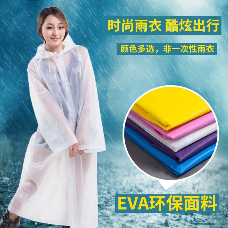 Capa de chuva feminina, não descartável, transparente, espessada, à prova d'água, adulto, longa, viagem ao ar livre, cam