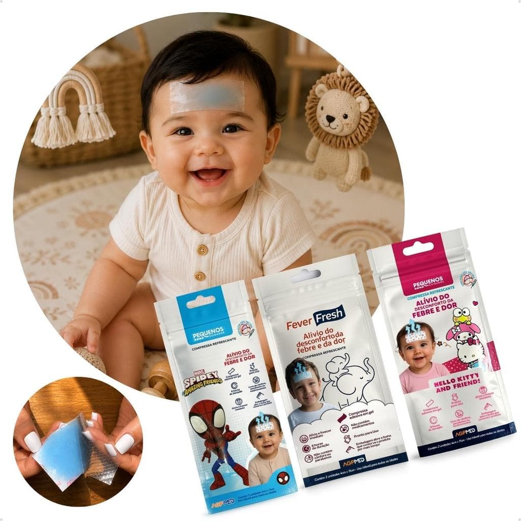 Compressa Refrescante Infantil Febre Dor Bebê Hello Kitty Spider