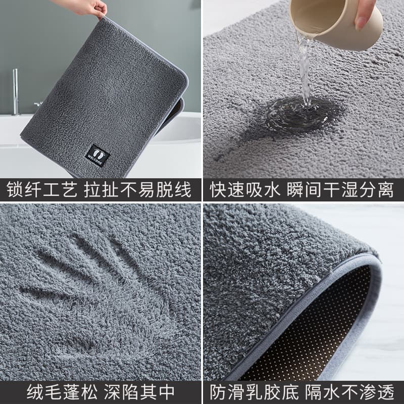Imitação de caxemira pé tapete de porta absorvente tapete de banheiro antiderrapante tapete de pelúcia reto cozinha do s