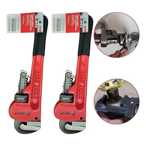 2 Chave Grifo 8'' Aperto Profissional Heavy Duty Mtx 1570155 Vermelho
