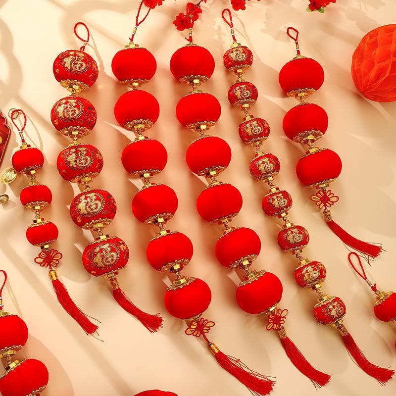 Ano Novo Chinês Festival da Primavera Lanternas Pequenas 2026 Decoração Link Enfeites Inauguração de Casa Decoração de I