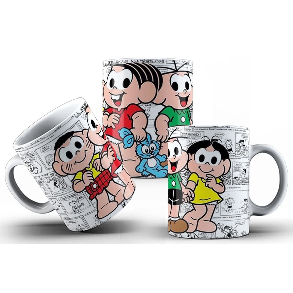 Caneca Personalizada Turma da Monica Porcelana ou Polimero Presente Aniversario Festa Full HD 001