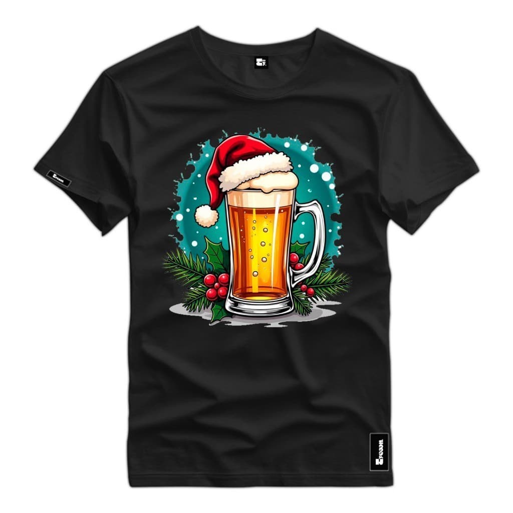 Camiseta Masculina Cerveja Natal Camisa Estampada Algodão