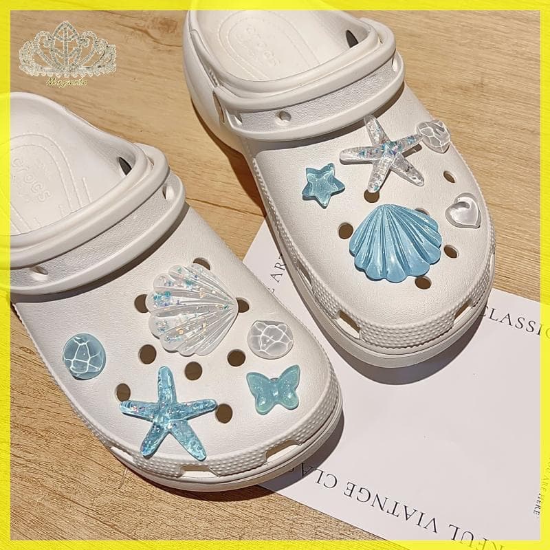 Margu 1 Conjunto DIY Tamancos Sandálias Jardim Sapato Decoração Bonito Estrela Do Mar Resina Encantos Acessórios Fivelas