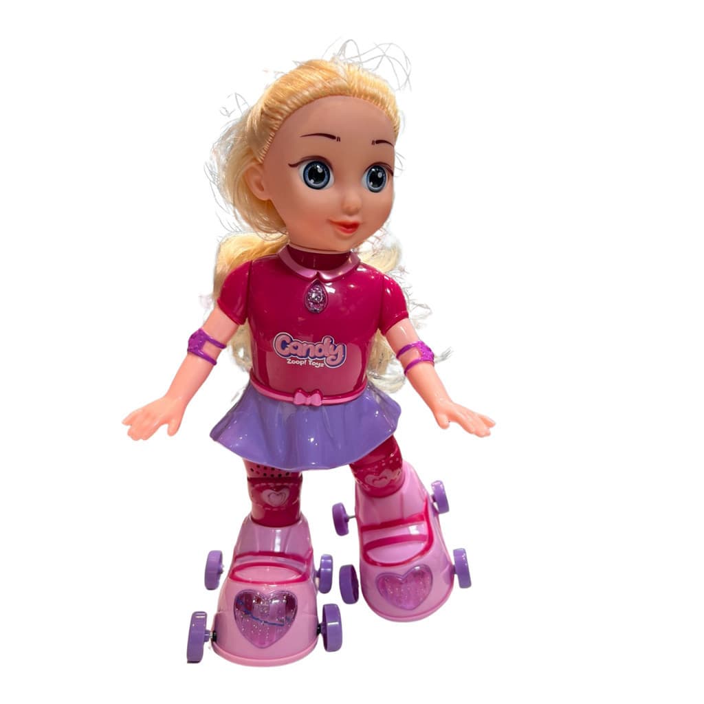 Boneca Candy Patinadora Loira ou Morena Brinquedo Interativo – Luzes e Sons - Zoop Toys