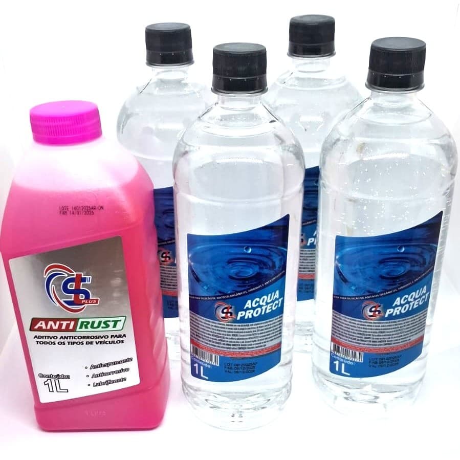 Kit 01 Litro  Aditivo para Radiador  Rosa e 04 aguas com Inibidor de Corrosão