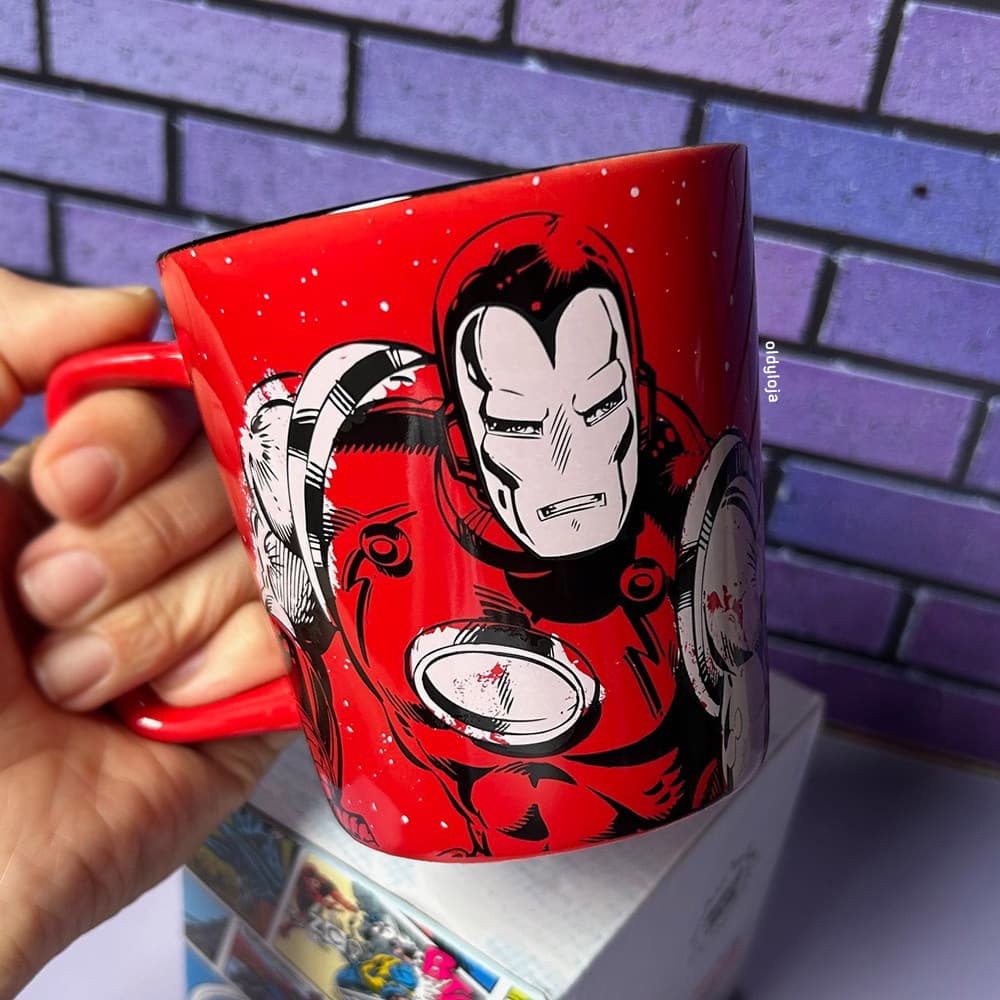Caneca Homem de Ferro Iron Man Marvel Comics 400ml Cerâmica Presente Criativo Licenciada