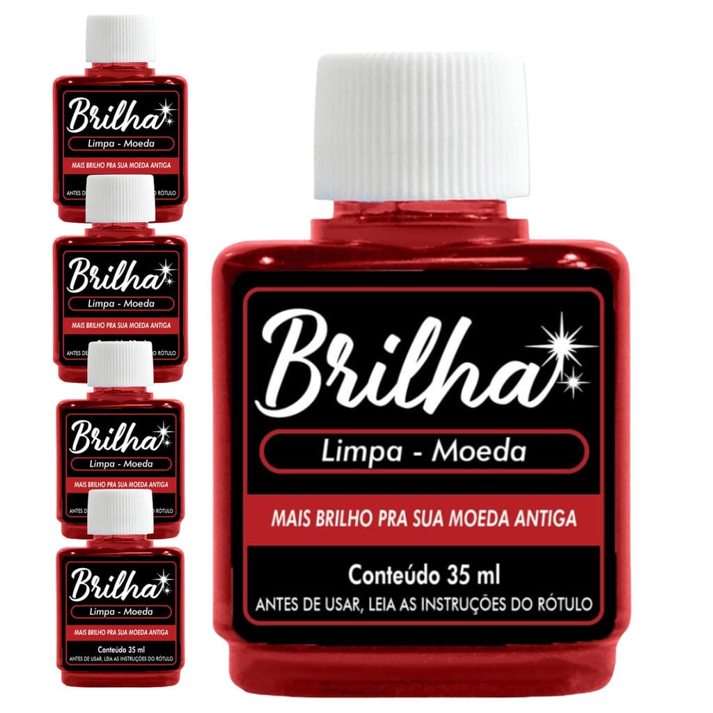 Kit 5 Limpa Moeda Antiga Brilha 35ml - Liquidador de Moeda Antiga