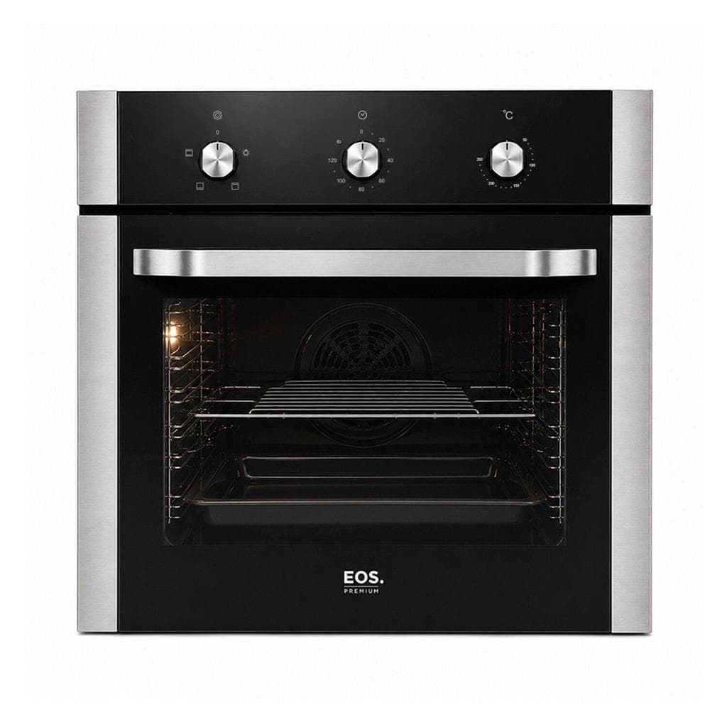 Forno Elétrico de Embutir EOS 65 Litros Porta de Vidro Preto com Inox EFE653EPI 220V