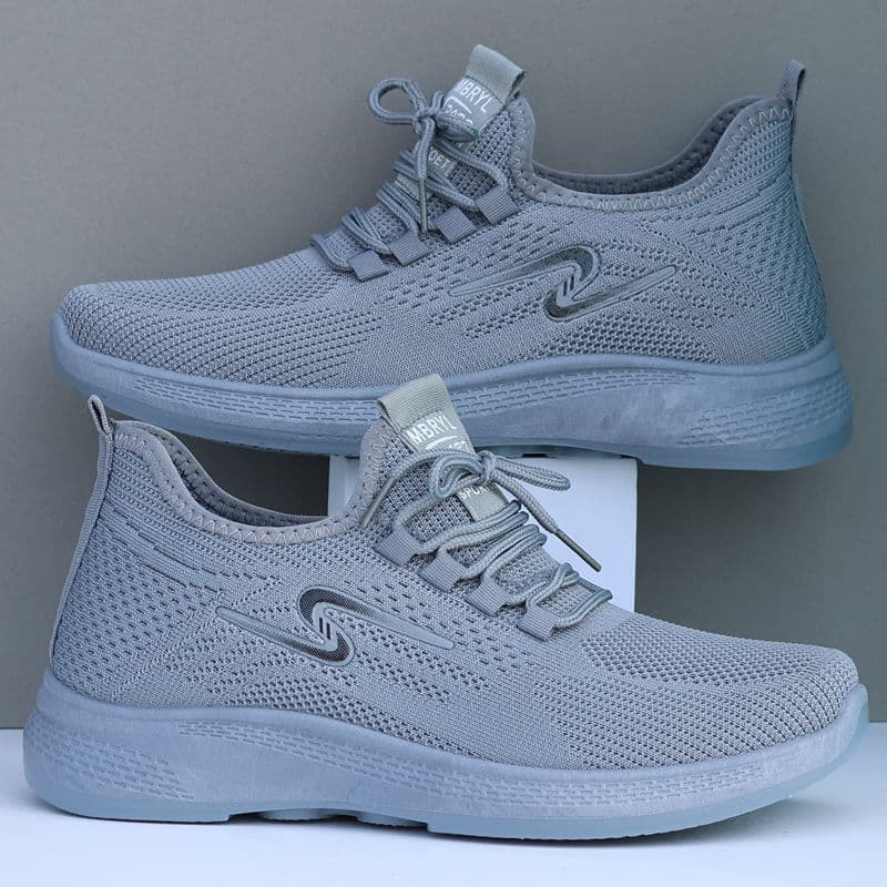 Deslizamento em sapatos preguiçosos estilo Casual sapatos de malha respirável masculino verão leve tênis de sola macia c
