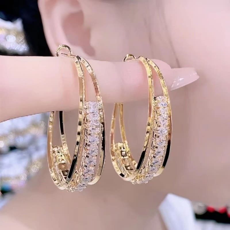 Brincos de moda feminina redondos luz luxo sentimento High-End