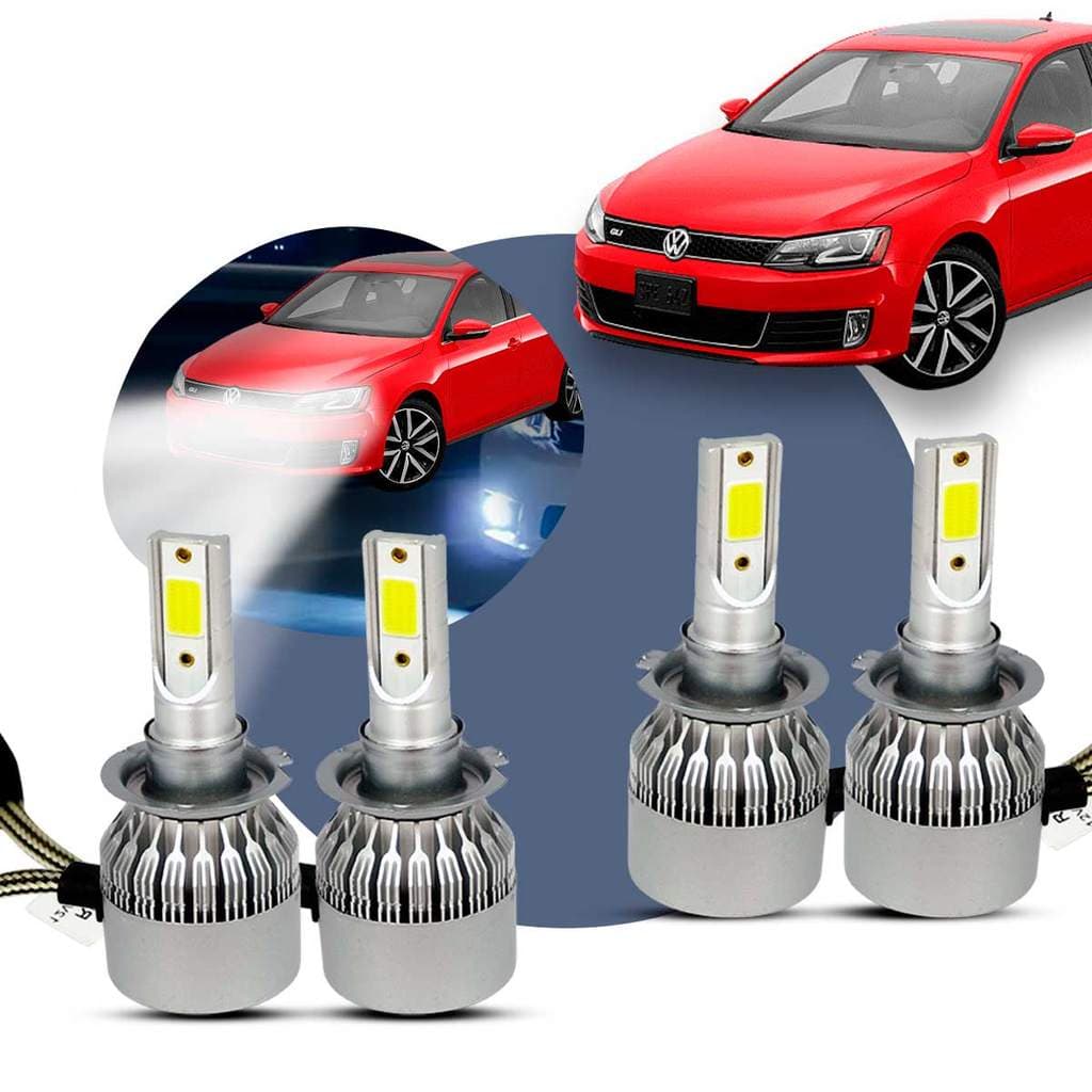 Super LED  Farol Alto Baixo VW Jetta 2011 A 2018 6000K 30000h