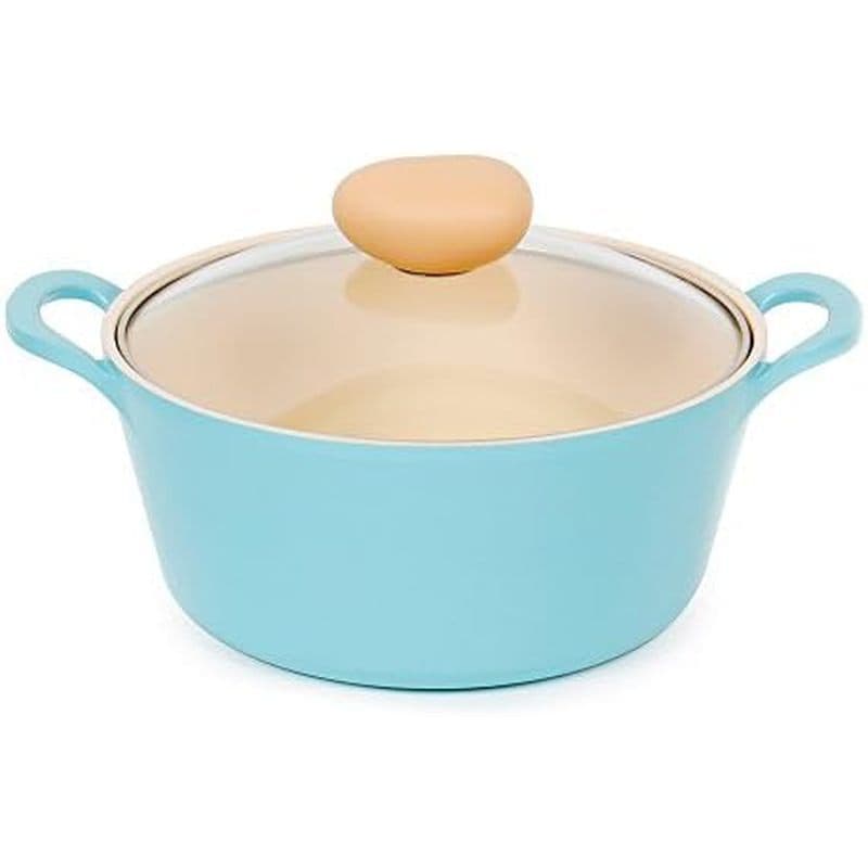 Panela Neoflam Retro 3QT Com Tampa-Caçarola Revestida De Cerâmica Antiaderente De 8.7 " (22 Cm) , De Salada , Forno Hola