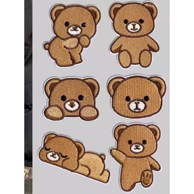 Ultra pequeno remendo bonito urso remendo adesivo auto-adesivo sem costura roupas para baixo jaqueta buraco reparação re