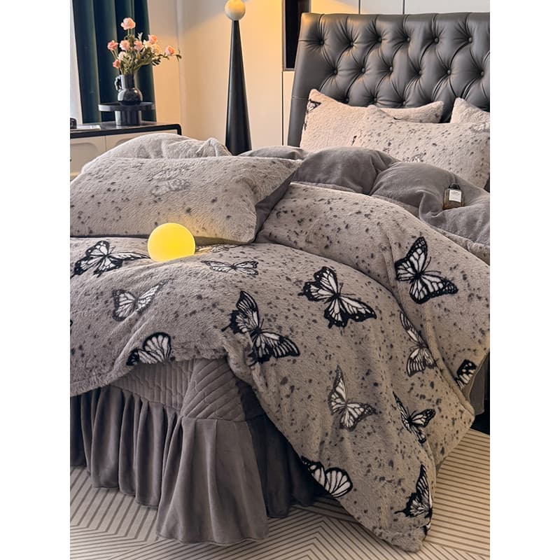 Inverno grosso coelho pelúcia conjunto de quatro peças leite velo Coral velo colcha capa de pelúcia folha flanela velo c