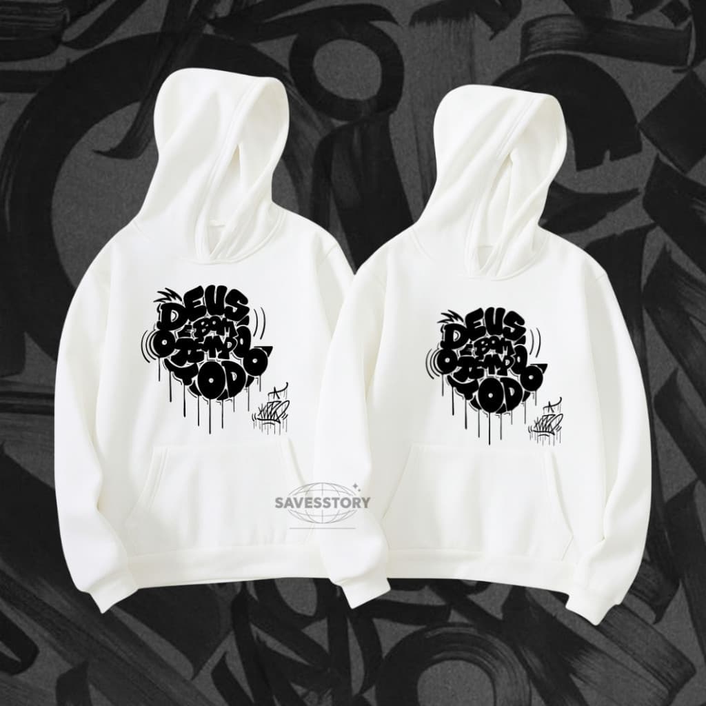 Kit Casal Moletom Casaco Deus E Bom O Tempo Todo Blusa De Frio Canguru Flanelado Cristã Gospel