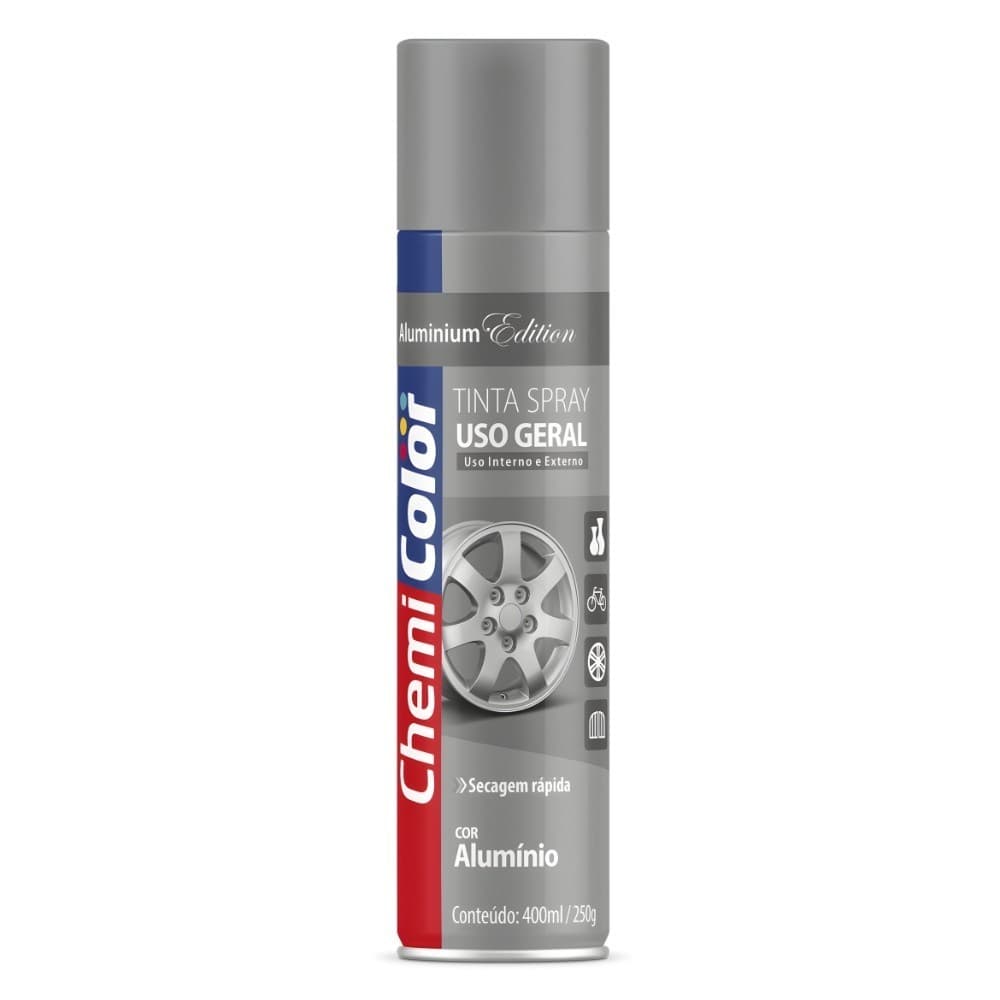 Tinta Spray Alumínio 400ml Uso Geral Chemicolor Primer