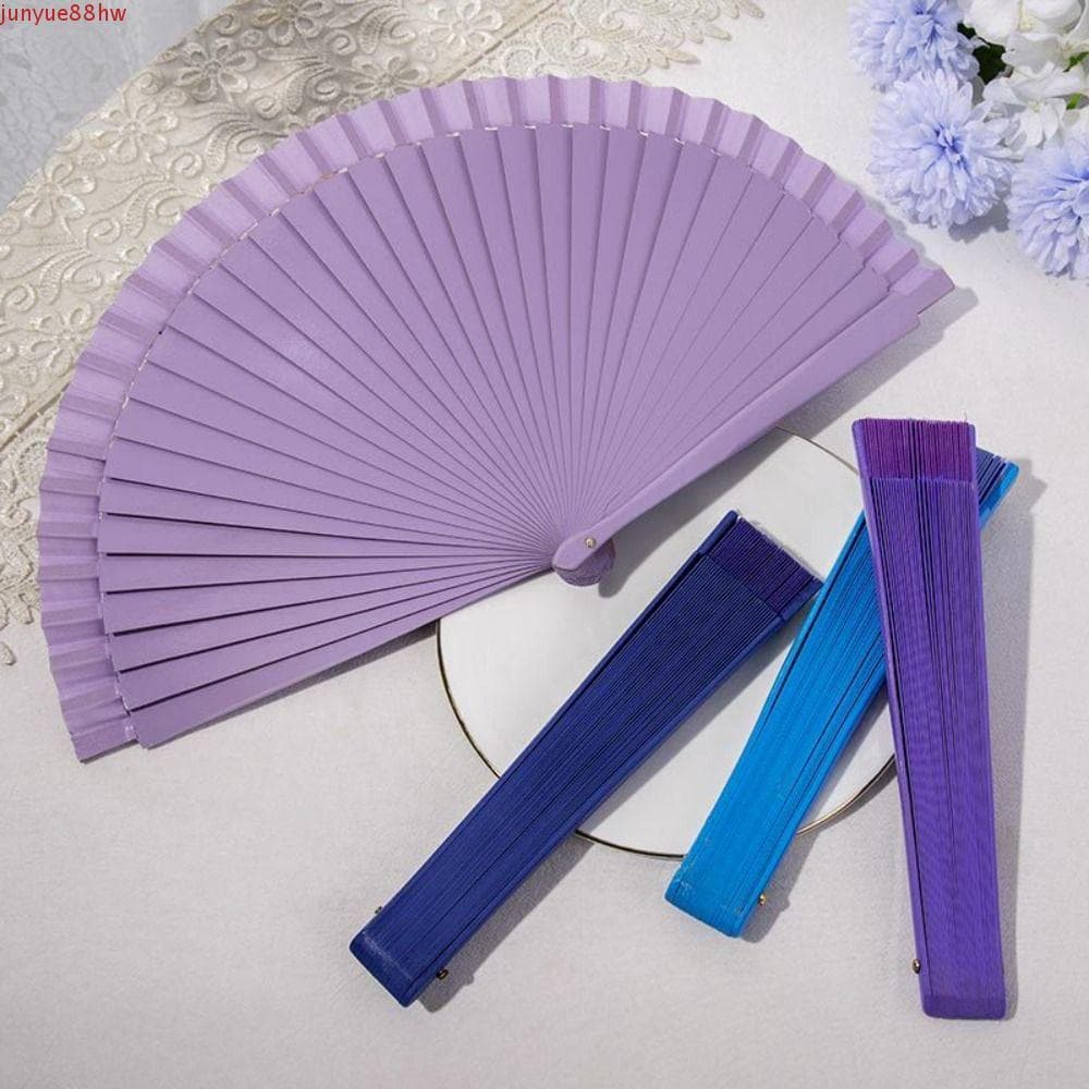 Leque Dobrável Puro JUNYUE , Ventilador Simples Espanhol De Cor Sólida De Adereços Decorativos Artesanais