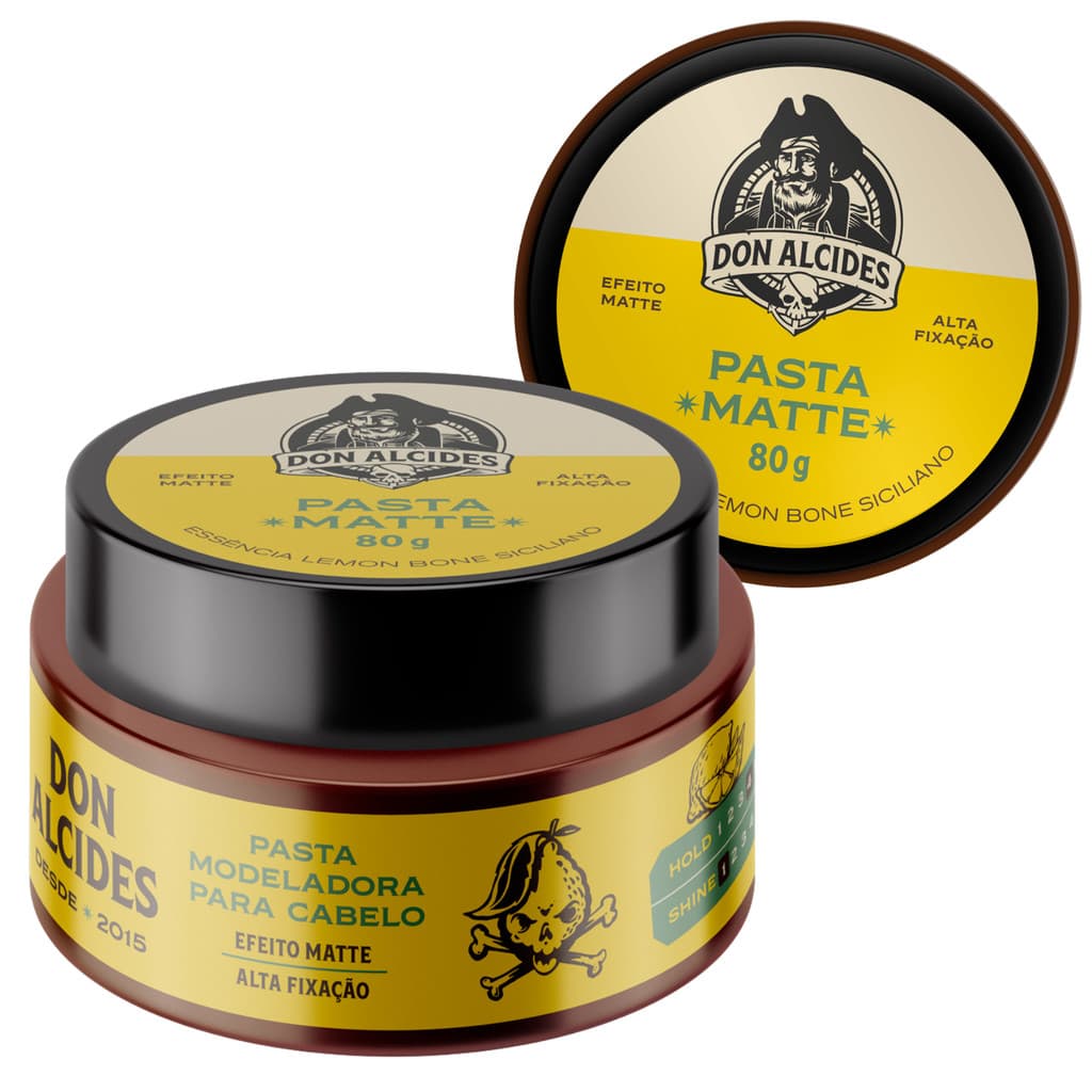 Pomada Pasta Cera para Cabelo Don Alcides Lemon Bone Siciliano 80g Masculino
