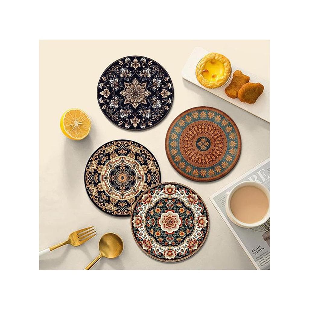Boêmio luz luxo isolamento térmico Placemat Retro Coaster redondo High-End mesa de jantar do agregado familiar uma peça