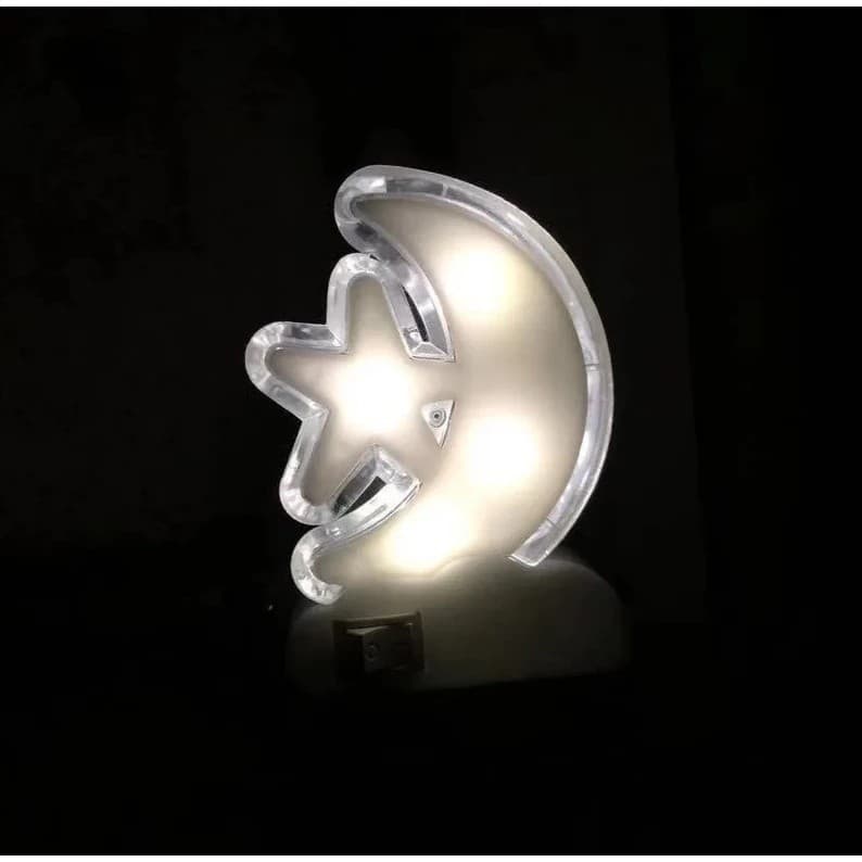 Abajur Lua & estrela Tomada Led Quarto Criança Bebe Luz Noturna