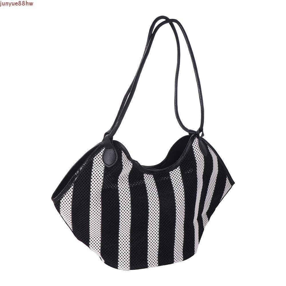 Bolsa De Praia De Palha JUNYUE , Sacola De Compras De Armazenamento Casual De Grande Capacidade , Listrada Portátil De T