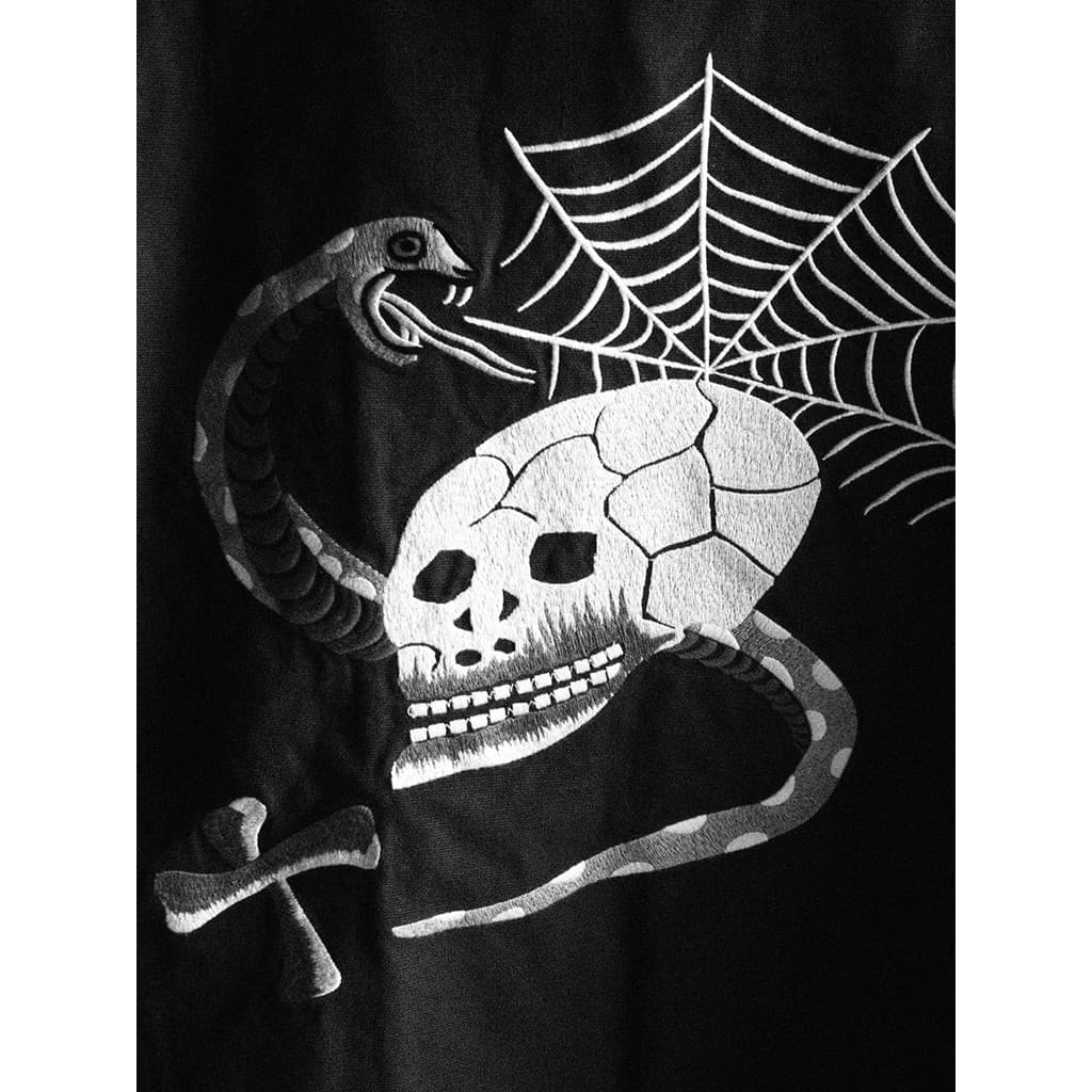 NÃO ESTOQUE American Retro Vietnam War Viper Skeleton Bordado Jaqueta Yokosuka Skull Men Lapela Jacket