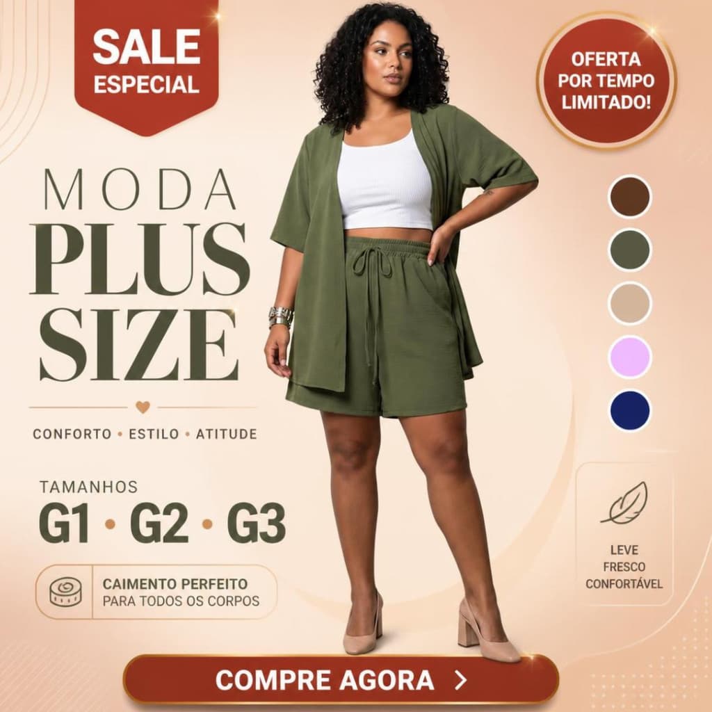 Conjunto Carfigam e Short com Bolso Com Bolso Liso Marrom verde branco Preto Cardigam e Short