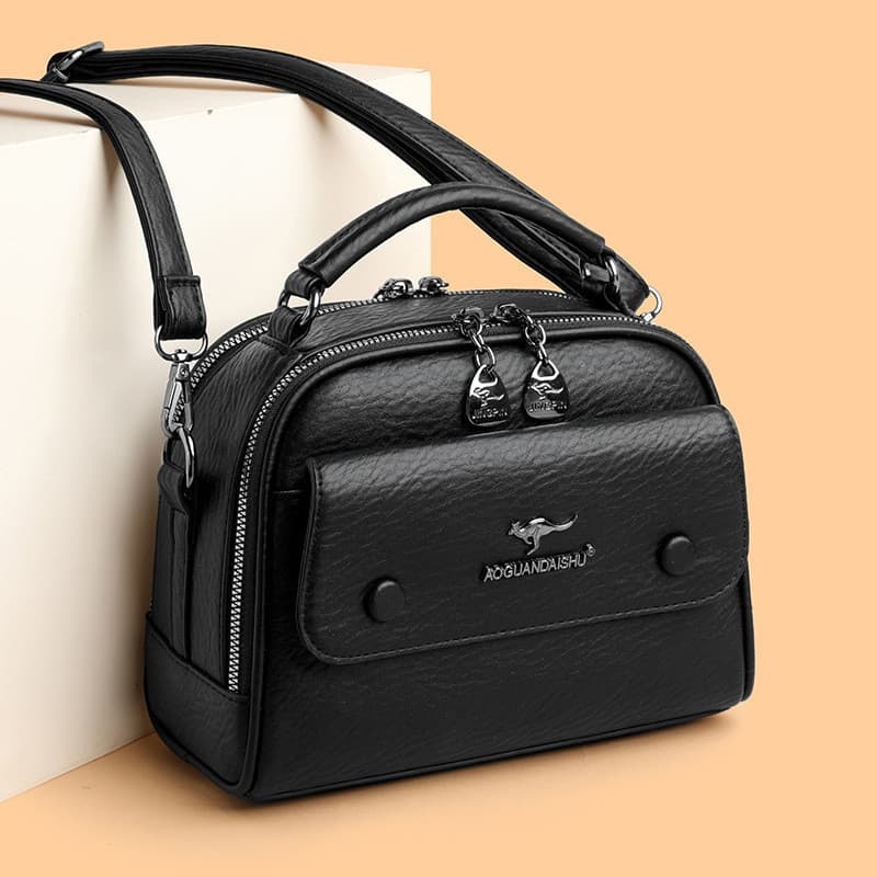 Senhoras bolsa Casual feminina inverno novo estilo elegante estilo ocidental dupla camada zíper High-End sentido de um o
