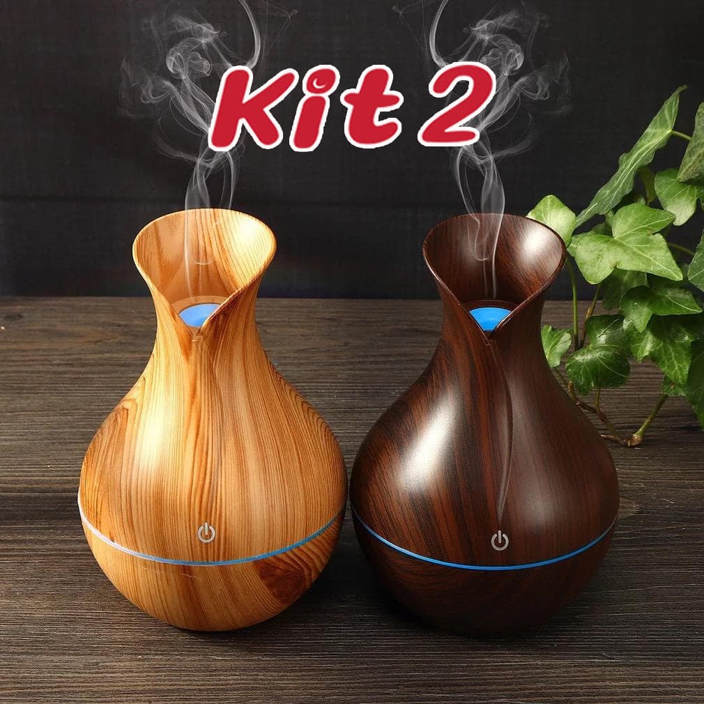 Kit 2 Umidificador de Ar Tulipa 300ml com LED – Difusor Ultrassônico e Aromaterapia para Casa