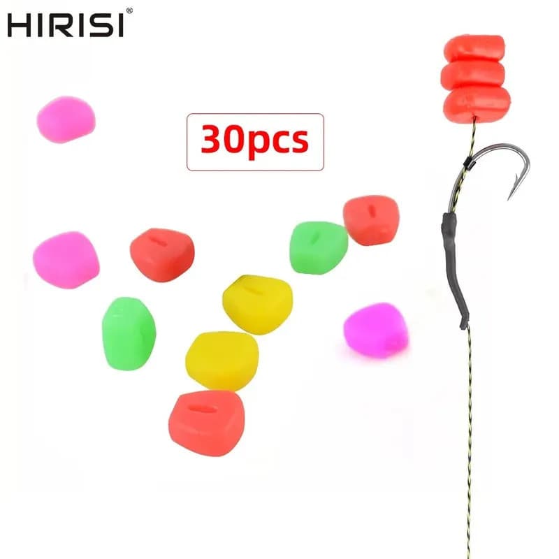Hirisi 30 Peças Iscas de Pesca de Carpa Pop-Up em Forma de Milho, Iscas Artificiais Macias para Carpa, Iscas de Pesca de