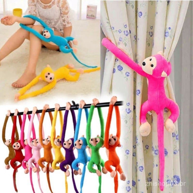 Macaco de Pelúcia Macio/Braço Longo/Infantil / Brinquedo de Pelúcia para Presente de Natal