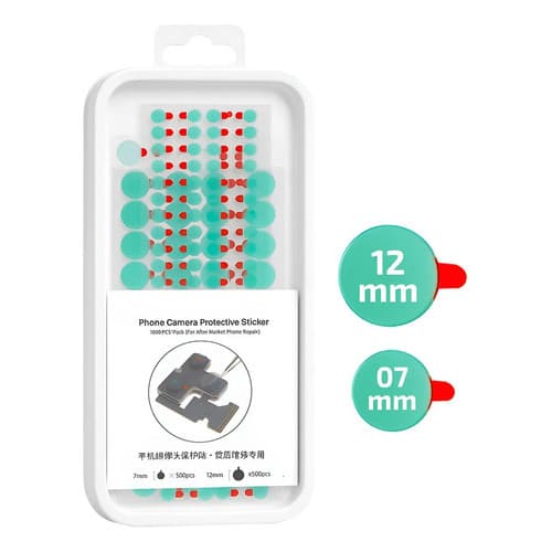 Kit 1000 Adesivos Protetores Para Lente Da Câmera 12mm E 7mm Transparente