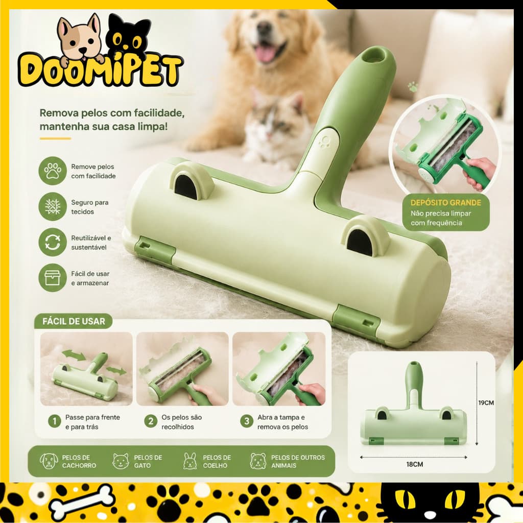 Removedor De Pelos Para Cães E Gatos - Rolo Adesivo Portátil Para Limpeza De Sofás E Roupas