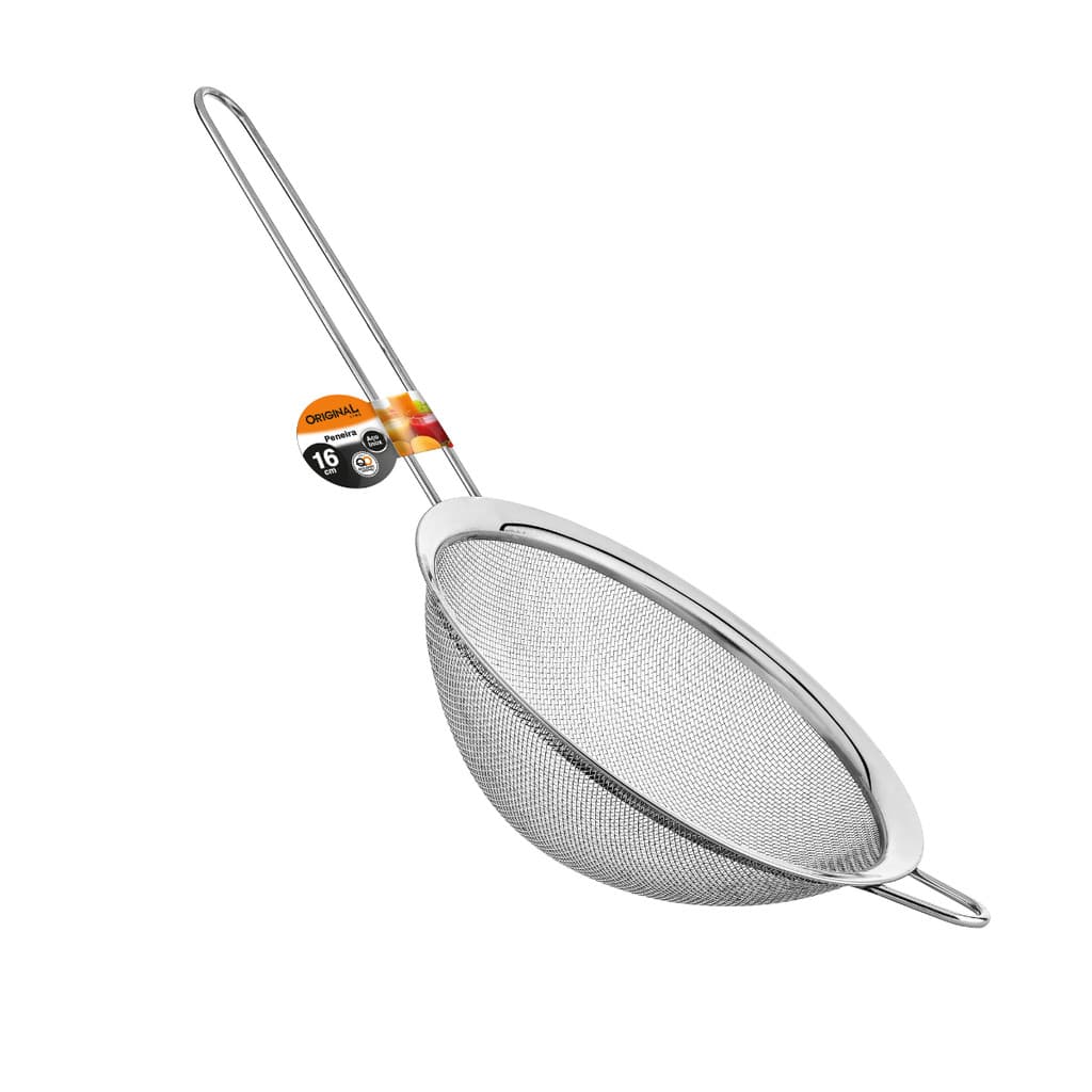 Peneira 16Cm Aço Inox Filtro Para Suco Coador De Cozinha