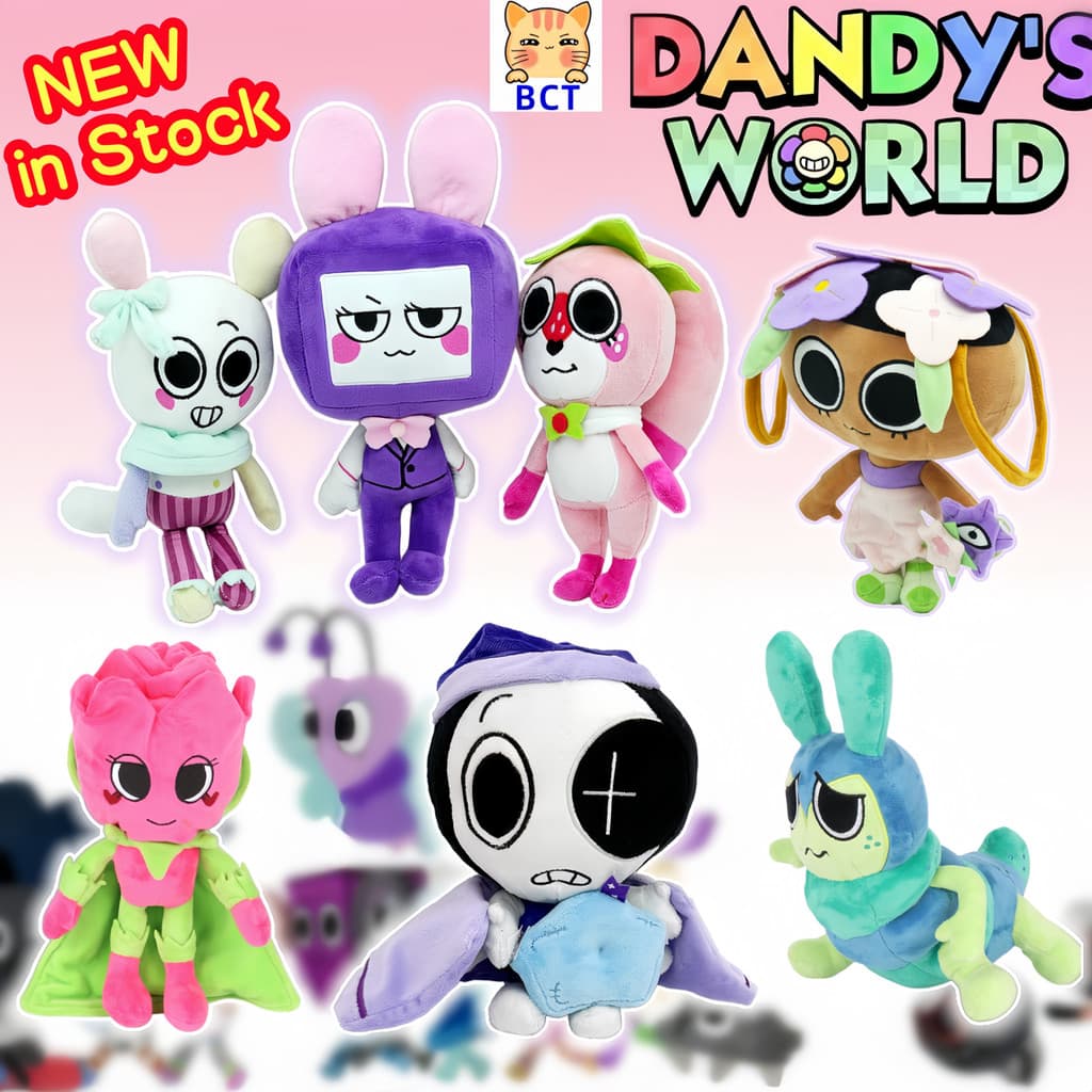 BCT✨Cute Dandy's World Plush Doll Novo Mundo Dandy Bassie Vee Looey boneca o presente das crianças