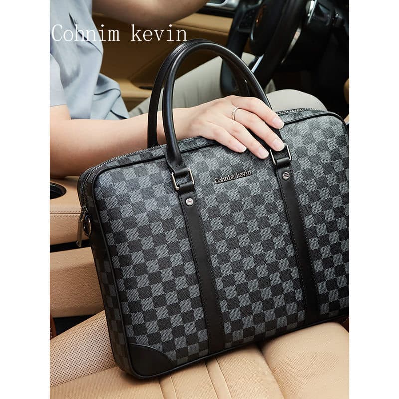 Cohnim kevin Bolsa masculina de negócios maleta Horizontal bolsa masculina de couro genuíno Casual bolsa de computador d