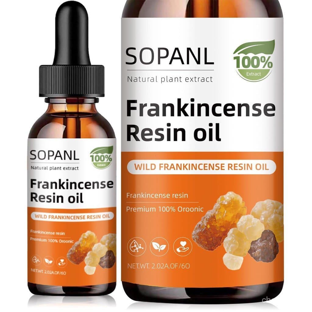 Óleo de Resina de Olíbano Orgânico para o Rosto - Reduz Linhas Finas e Rugas, Acalma a Pele Irritada, Hidratação Profund