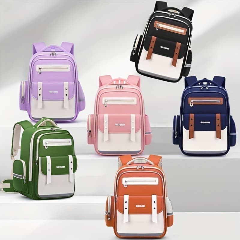 Mochila Ergonômica Estudantil Com À Prova D'água Material De Nylon E Alças Ajustáveis
