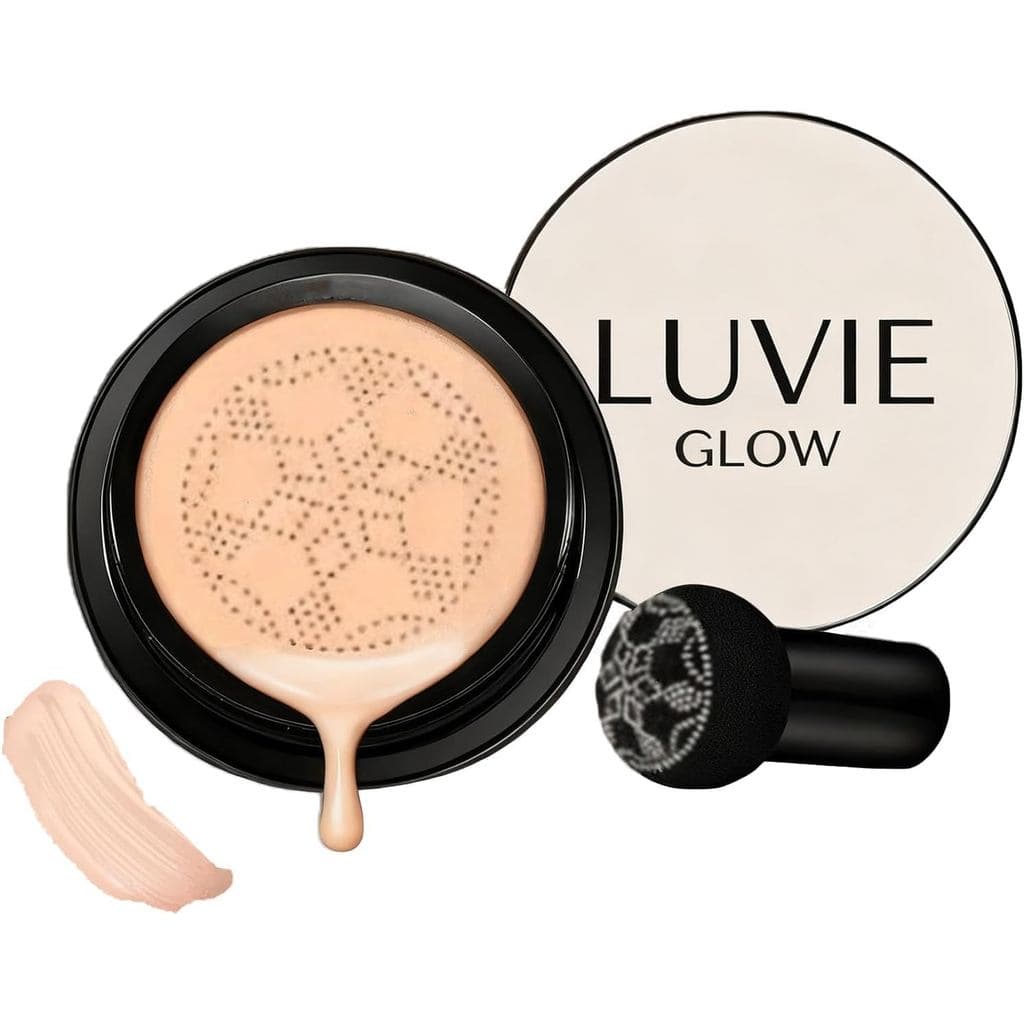 Base LuvieGlow em Cushion, Cushion CC Mushroom Head Air, Base BB para Maquiagem Facial, Corretivo Hidratante, Iluminador